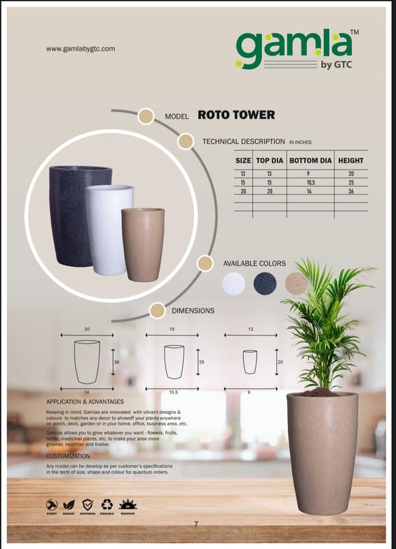 ROTO TOWER - GAMLA BY GTC Plastic Marble Look ROTO Moulding